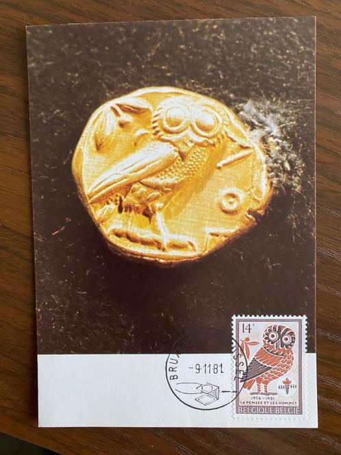 Postzegel op postkaart, op datum van uitgave. Perfecte staat, Postzegels en Munten, Postzegels | Europa | België, Gestempeld, 1e dag stempel