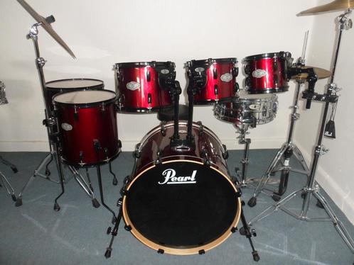 TOP occasie, Pearl Vision 7-delig, hardware, symbals,kruk., Musique & Instruments, Batteries & Percussions, Comme neuf, Pearl