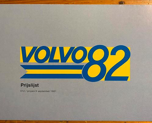 Brochure avec liste de prix des modèles VOLVO 1982, Livres, Autos | Brochures & Magazines, Comme neuf, Volvo, Envoi