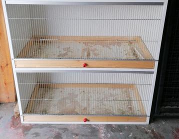 Cage d'élevage double pour perruches, canaris, espèces exoti