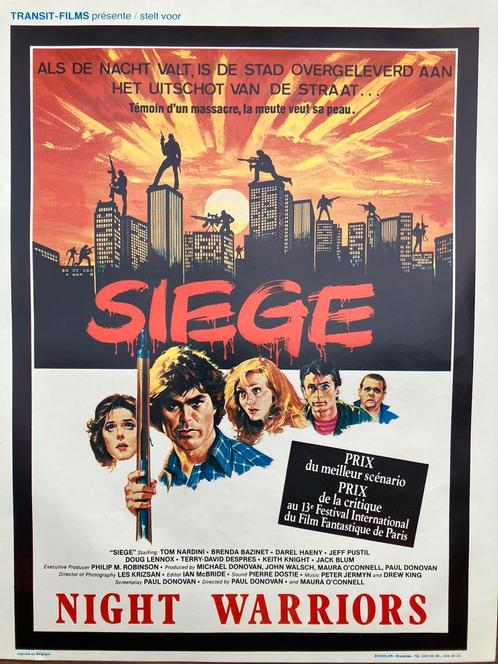 Affiche Siege - Night Warriors 1983, Collections, Posters & Affiches, Enlèvement ou Envoi