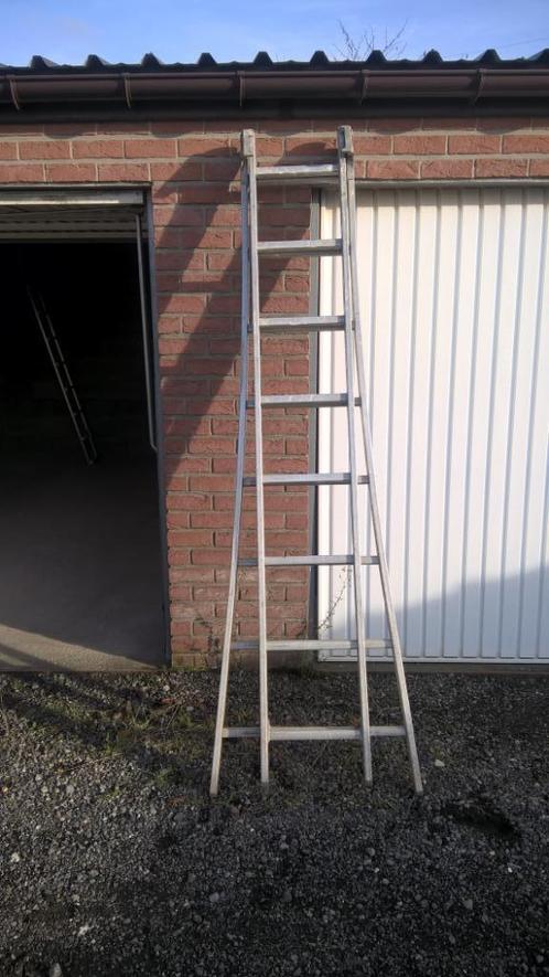 Echelle Pro RICHOMME en alu, 2 x 2 M coulissante à main, Doe-het-zelf en Bouw, Ladders en Trappen, Gebruikt, Ladder, Minder dan 2 meter