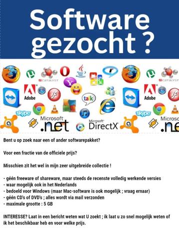 BENT U OP ZOEK NAAR SOFTWARE ?