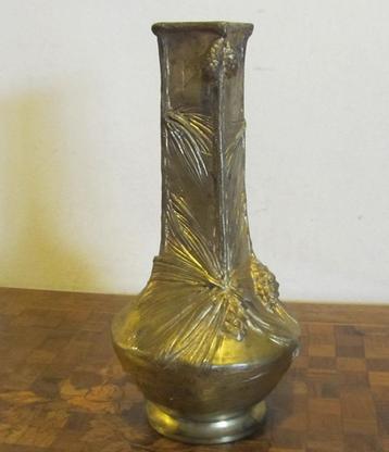 Vase à marionnettes en bronze art déco ancien, vers 1900