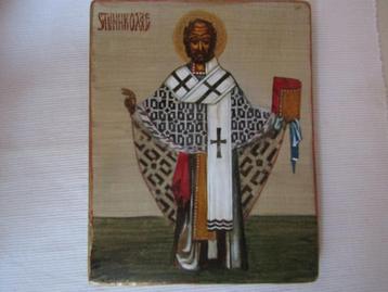 Véritable et ancienne icône Russe de Saint Nicholas