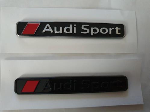 AudiSport koffer logo > blinkend zwart / zwart zilver, Auto diversen, Autostickers, Ophalen of Verzenden