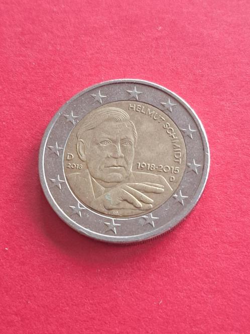 2018 Allemagne 2 euros Helmut Schmidt D Munich, Timbres & Monnaies, Monnaies | Europe | Monnaies euro, Monnaie en vrac, 2 euros