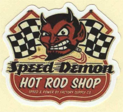 Speed Demon Hot Rod Shop sticker #1, Autos : Divers, Autocollants de voiture, Envoi