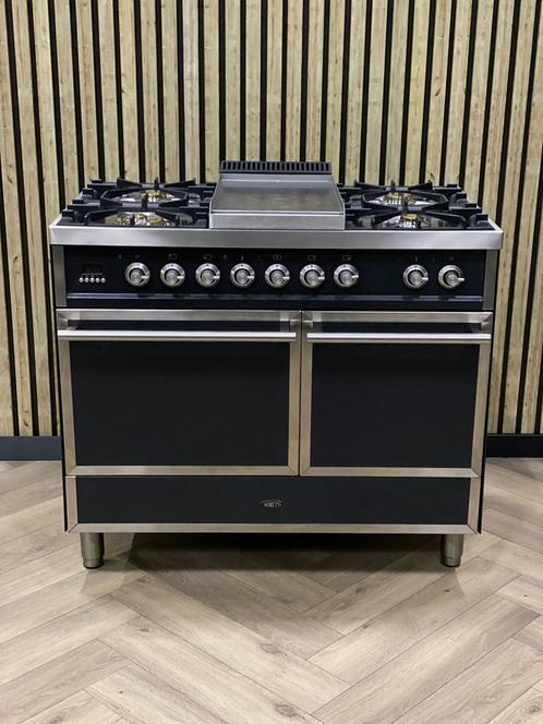 Luxe Boretti Fornuis Gas + Frytop + Multifunctionele oven, Electroménager, Cuisinières, Comme neuf, Gril, Enlèvement ou Envoi