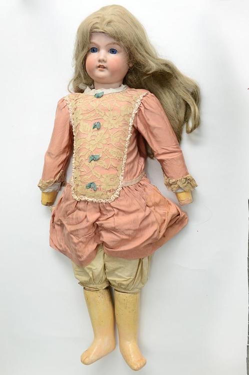 poupée ancienne en porcelaine 90cm, Collections, Poupées, Utilisé, Poupée, Enlèvement