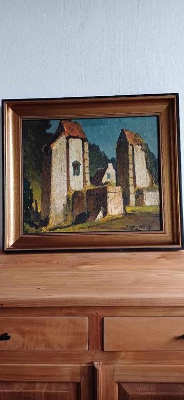 Piet Lippens schilderij Oil on canvas zie objecten