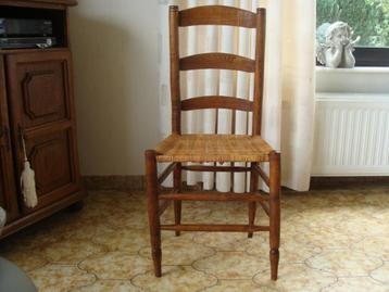chaise cannée en chêne authentique, vintage, 