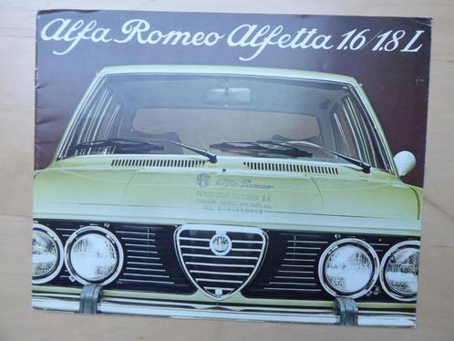 Brochure ALFA ROMEO Alfetta 1.6 +1.8L, Nederlands, 1977, Livres, Autos | Brochures & Magazines, Alfa Romeo, Envoi