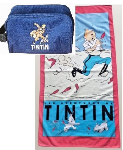 Tintin et Milou ~ serviette de bain+trousse toilette ✅ Hergé, Collections, Personnages de BD, Utilisé, Vêtements, Tintin, Enlèvement ou Envoi