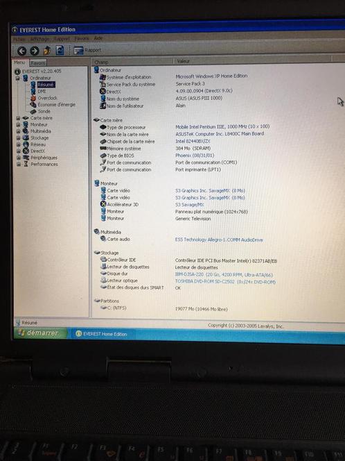 PC Asus Plll 1000 en très bon état, Informatique & Logiciels, Ordinateurs portables Windows, Utilisé, 14 pouces, HDD, Moins de 2 Ghz