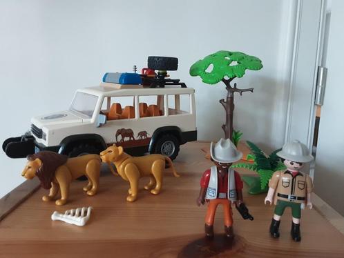 PLaymobil terreinwagen met leeuwen - compleet, Kinderen en Baby's, Speelgoed | Playmobil, Zo goed als nieuw, Complete set, Ophalen of Verzenden