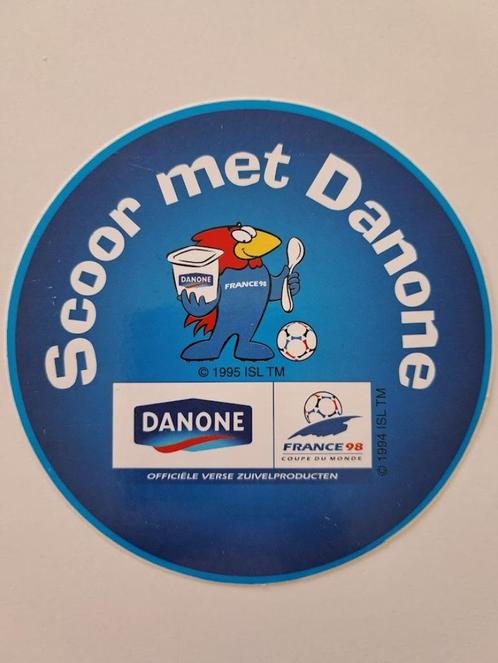 Sticker vintage avec Danone - Coupe du Monde France 98, Collections, Autocollants, Comme neuf, Marque, Enlèvement ou Envoi