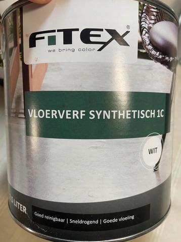 Fitex witte synthetische vloer/betonverf 2,5liter