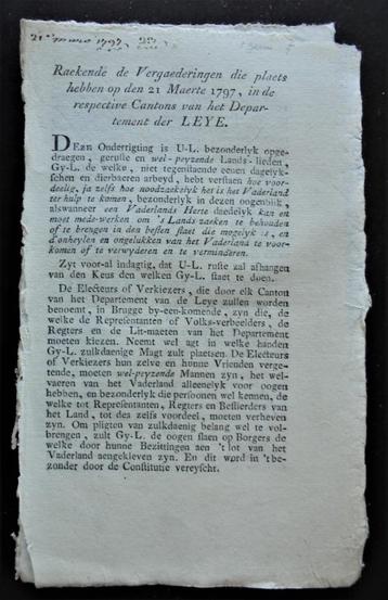 Onderrichting Anno 1797 Departement van de Leie