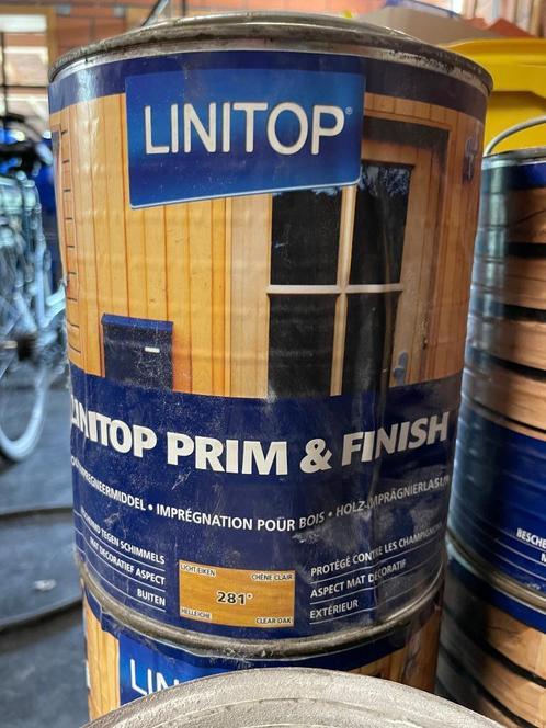 Linitop Prim & Finish lichte eik, Bricolage & Construction, Peinture, Vernis & Laque, Neuf, Lasure, Moins de 5 litres, Brun, Enlèvement ou Envoi