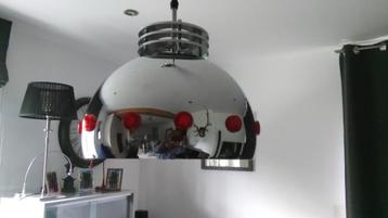 Retro hanglamp chroom bol 70s vintage bollamp 