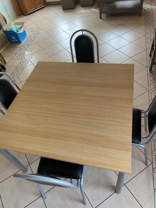 Keukentafel uittrekbaar en 4 stoelen, Maison & Meubles, Tables | Tables mange-debout, Utilisé, Enlèvement
