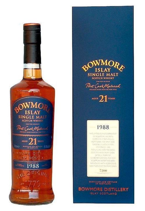 Bowmore 21yo, Collections, Vins, Comme neuf, Porto, Pleine, Enlèvement ou Envoi