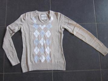 Esprit beige trui met ruitjes