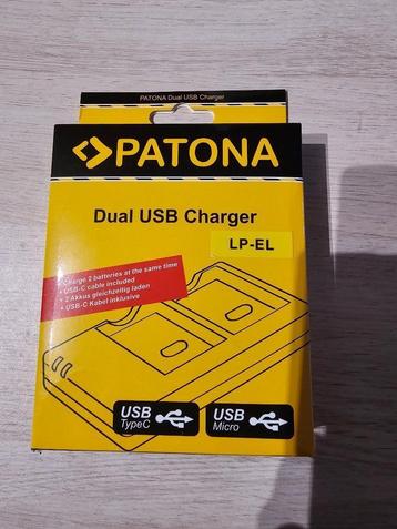 Patona LP-EL Dual USB oplader (Canon) NIEUW