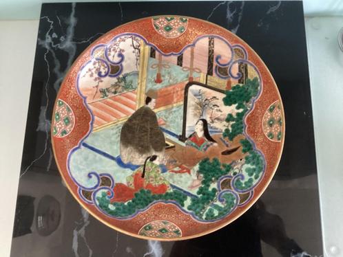 167/ET. Grand plat en grès Satsuma., Antiquités & Art, Antiquités | Céramique & Poterie, Enlèvement
