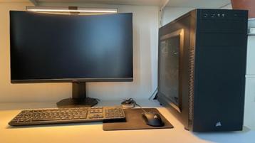 Custom GAMING Desktop met monitor, muis, toetsenbord + extra