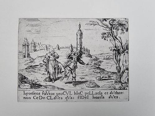Pieter Francheys/ ets/Mechelse kunstenaar/ 1632 Beleg Leuven, Antiquités & Art, Art | Eaux-fortes & Gravures, Enlèvement ou Envoi
