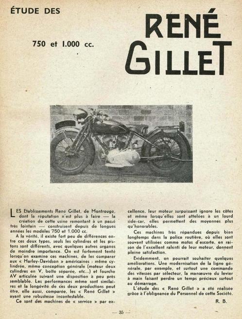 René GILLET 1000 - 750 - 200 - 175 - 125 - 100cc en Français, Motos, Modes d'emploi & Notices d'utilisation, Envoi