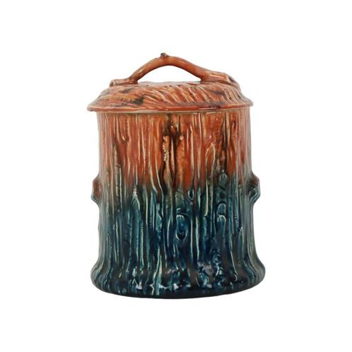 Antieke Barbotine Majolica Pot Deksel Organisch Art Nouveau, Antiquités & Art, Antiquités | Céramique & Poterie, Enlèvement ou Envoi