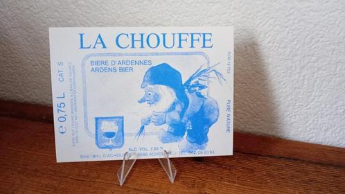 Brasserie bière première étiquette de La Chouffe, Collections, Marques de bière, Comme neuf, Autres types, Autres marques, Enlèvement ou Envoi