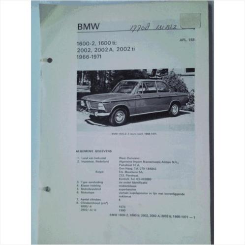 BMW 1600 2000 Vraagbaak losbladig 1966-1971 #2 Nederlands, Livres, Autos | Livres, Utilisé, BMW, Enlèvement ou Envoi