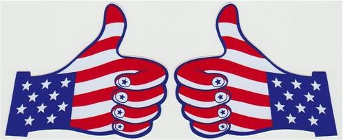 USA thumbs up [Amerikaanse vlag] sticker set #6, Motoren, Accessoires | Stickers, Verzenden