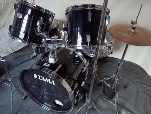 Tama Rockstar  zwart met hardware en cymbalen, Muziek en Instrumenten, Drumstellen en Slagwerk, Gebruikt, Tama, Ophalen