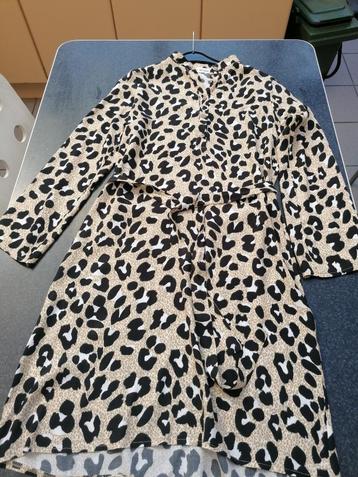 Hemd- jurk luipaard nieuw lange mouw small ook medium