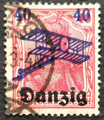 Danzig: Flugpost overdruk op Germania 1920