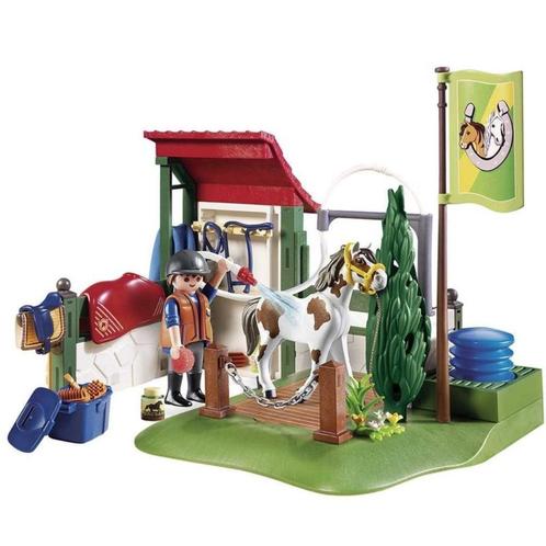 PLaymobil paardenwasplaats - compleet, Kinderen en Baby's, Speelgoed | Playmobil, Zo goed als nieuw, Complete set, Verzenden