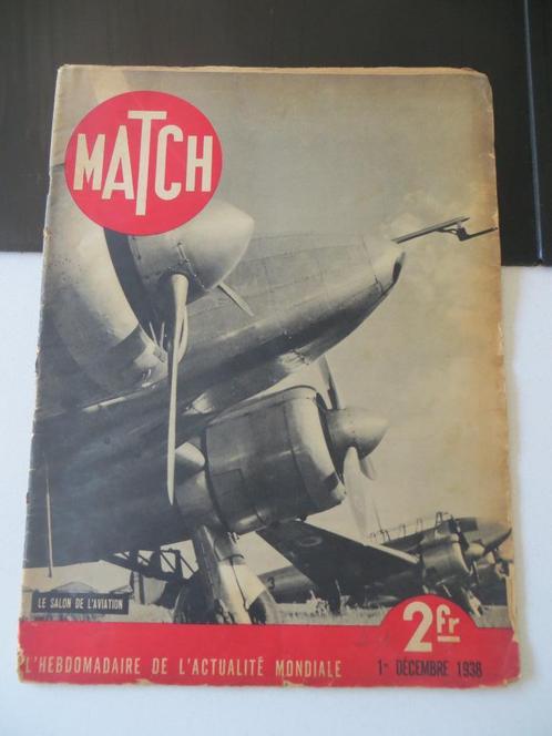 Vintage tijdschriften Match (1938 - 1940), Livres, Journaux & Revues, Utilisé, Autres types, Enlèvement ou Envoi