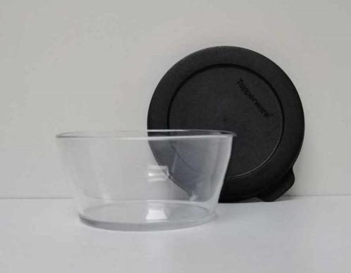 Tupperware Slakom « Clear »  480 ml - Transparant & Zwart, Huis en Inrichting, Keuken | Tupperware, Nieuw, Bus of Trommel, Ophalen of Verzenden