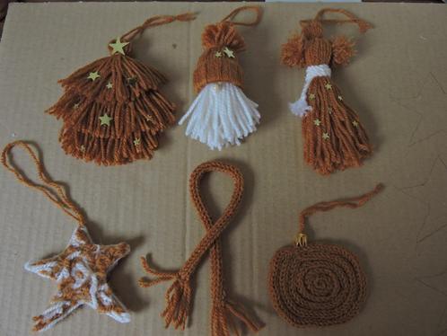 Lot van 6stuks zelf gemaakte ornamenten kerst van wol, hobby, Hobby & Loisirs créatifs, Tricot & Crochet, Neuf, Tricot ou Crochet