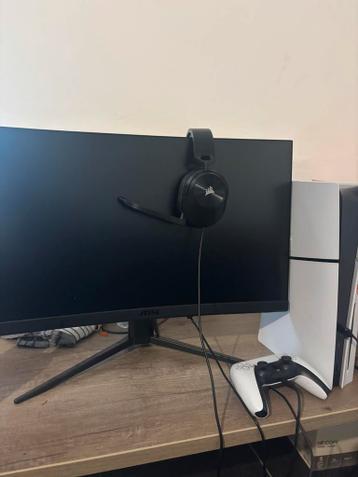 Playstation 5 disc + controller + msi monitor + headset