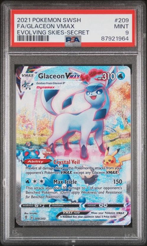 Glaceon Vmax EVS 209 - Pokemon - PSA 9, Hobby & Loisirs créatifs, Jeux de cartes à collectionner | Pokémon, Neuf, Cartes en vrac