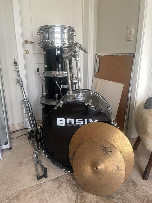 Basix 5 delig drumstel, Musique & Instruments, Batteries & Percussions, Utilisé, Enlèvement