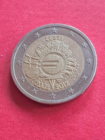 2012 Estonie 2 euros 10 ans de l'introduction espèces euro