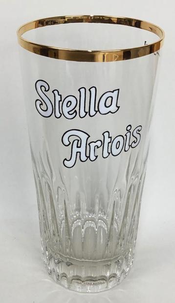 Stella artois Vintage glas emaille gouden rand 33 cl
