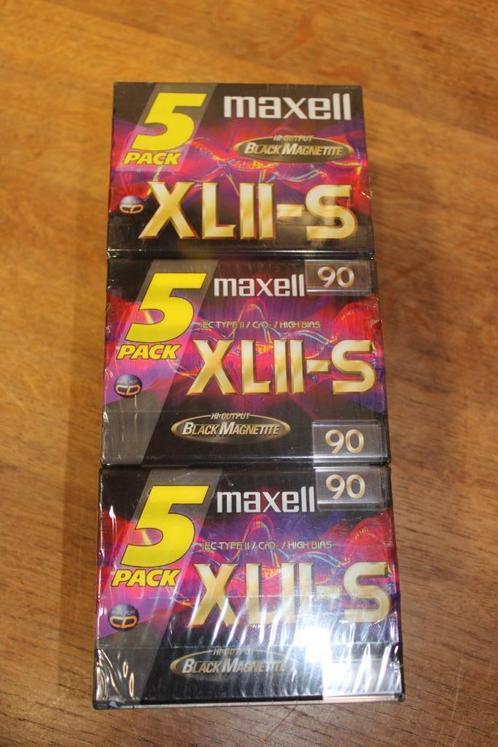 15 x Maxell audiocass. XLII-S Black Magnetite Hi-output , 90, Audio, Tv en Foto, Cassettedecks, Enkel, Overige merken, Ophalen